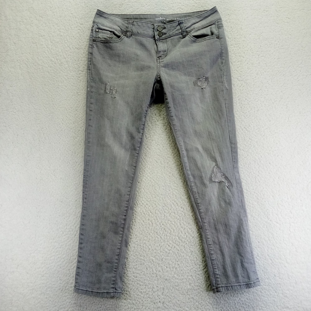 SOHO New York & Company Gray Distressed Boyfriend Jeans Women's Size 6‎